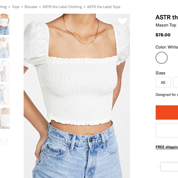 ASTR THE LABEL White Mason Top - Picture 1 of 2